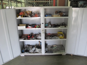 2-DOOR HEAVY DUTY CABINET W/ CONTENTS (W-51) LOADING & HANDLING FEE $25-